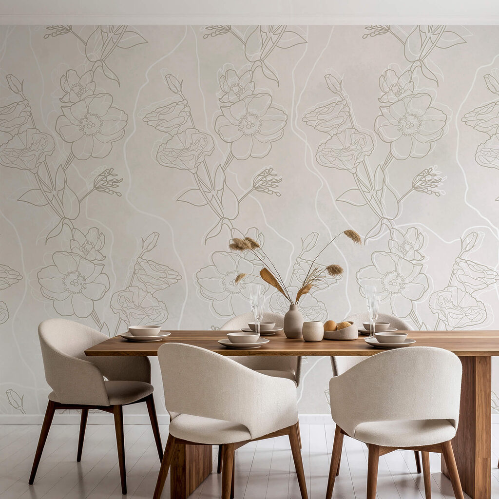 White and brown floral pattern