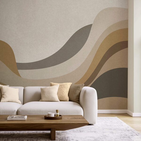 Wall murals Brown and grey wavy lines (SKU: t00393) Wall murals Wall murals Brown and grey wavy lines (SKU: t00393)