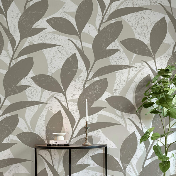 Pattern of leaves on a white background