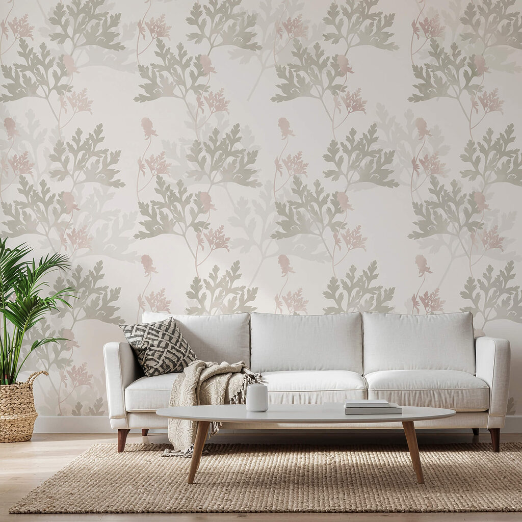 Pattern of leaves and flowers