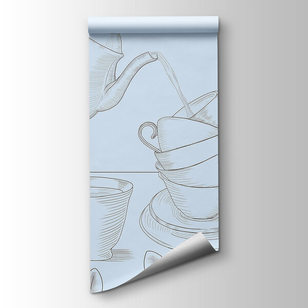 Teapot pouring into a stack of teacups