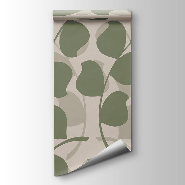 Pattern of leaves on a beige background