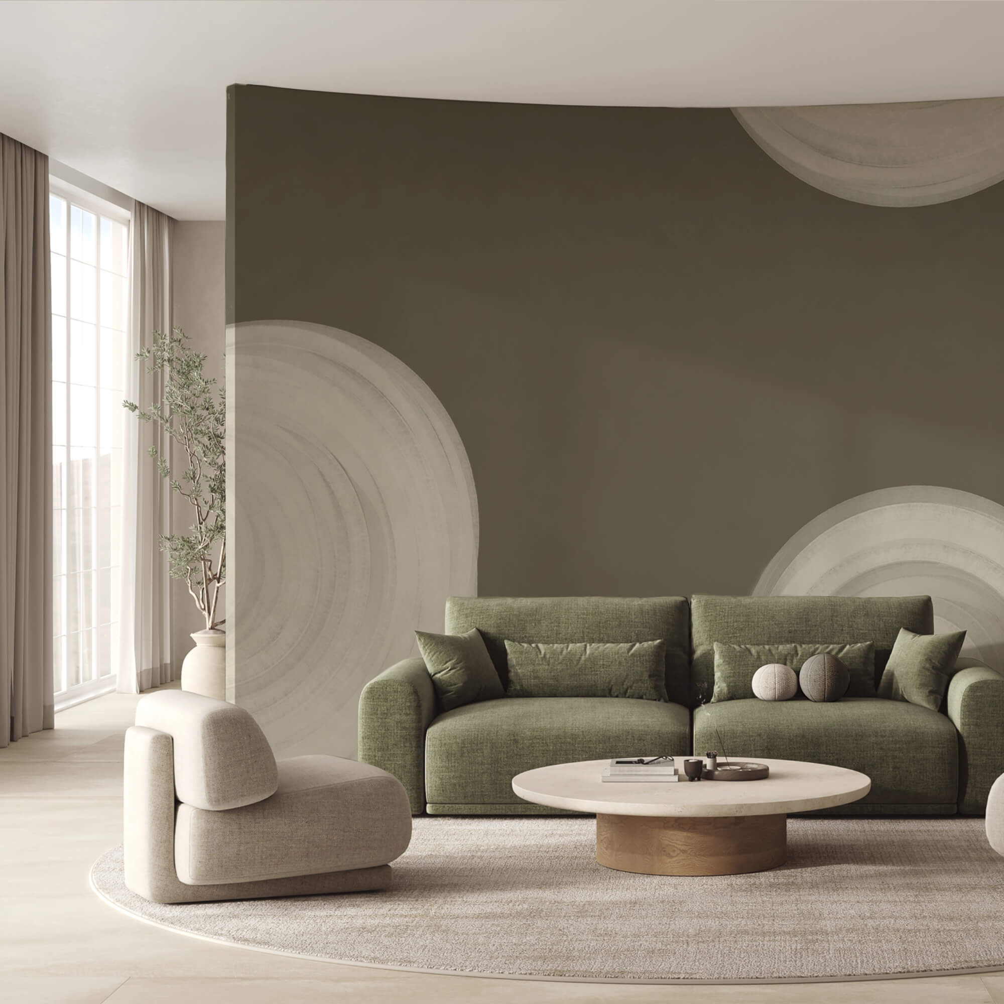 White swirly object on a brown background