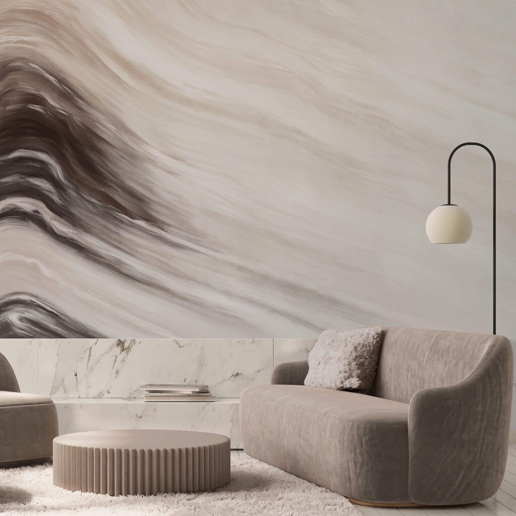 Abstract waves in soft hues