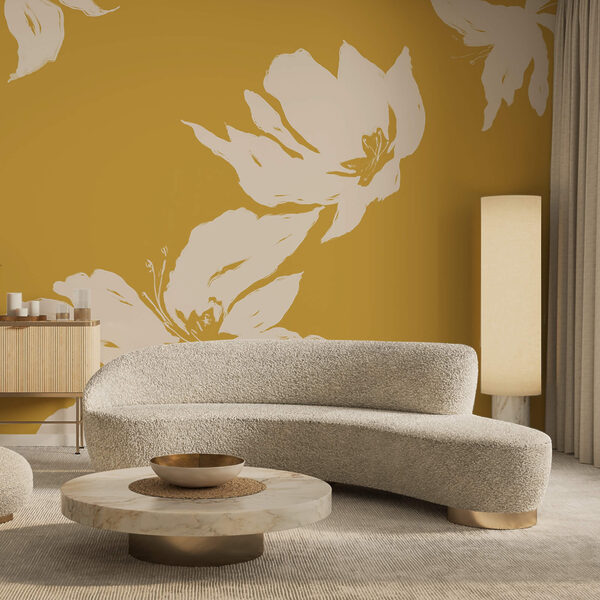 Wall murals Floral design on a warm background (SKU: t00465) Wall murals Wall murals Floral design on a warm background (SKU: t00465)