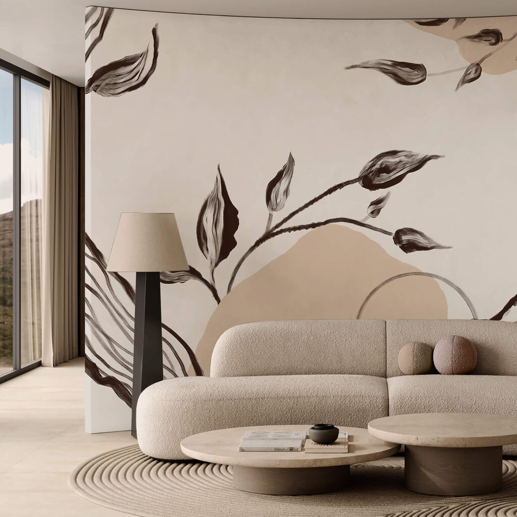 Elegant flowing lines with natural elements