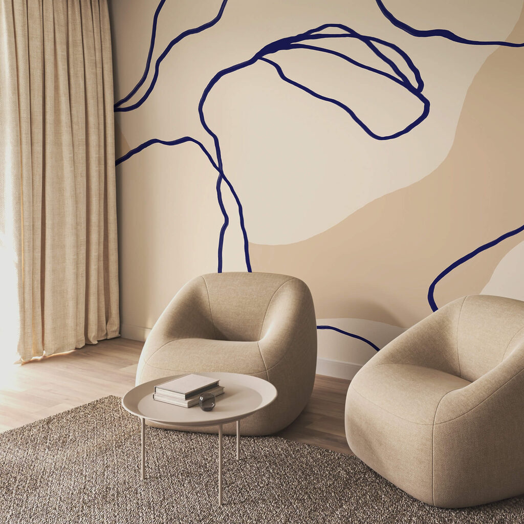 Flowing Lines on Soft Background