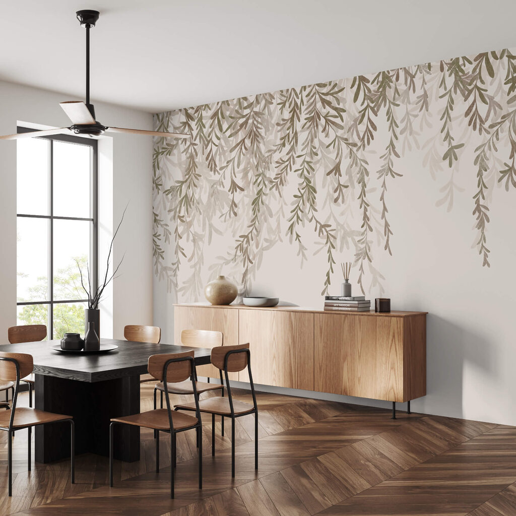 Delicate leaves in soft hues