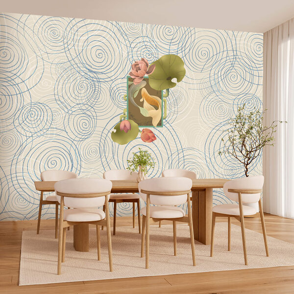 Wall murals Pattern of spirals and flowers (SKU: t00522) Wall murals Wall murals Pattern of spirals and flowers (SKU: t00522)