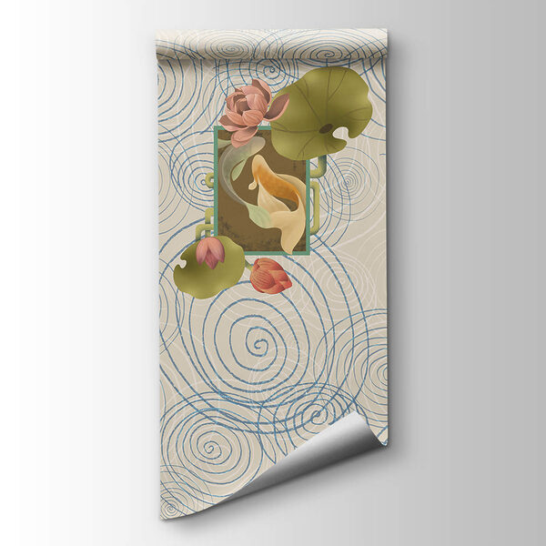 Pattern of spirals and flowers