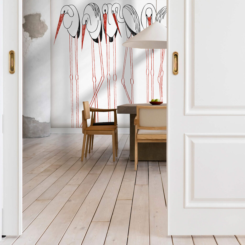 Group of birds with long legs