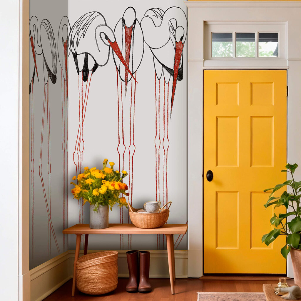 Group of birds with long legs