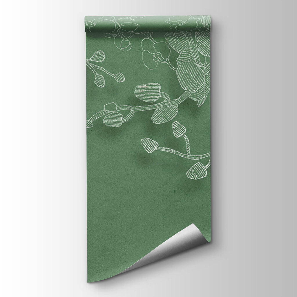 Delicate orchids against a green backdrop