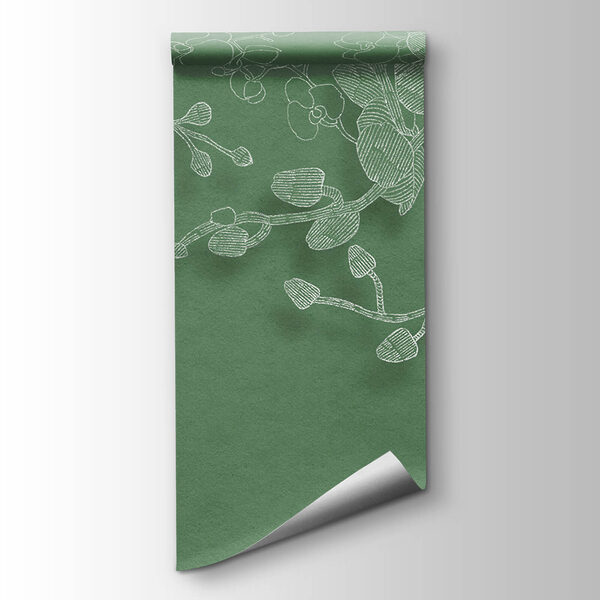 Delicate orchids against a green backdrop