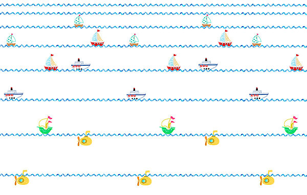 Pattern of boats and submarine