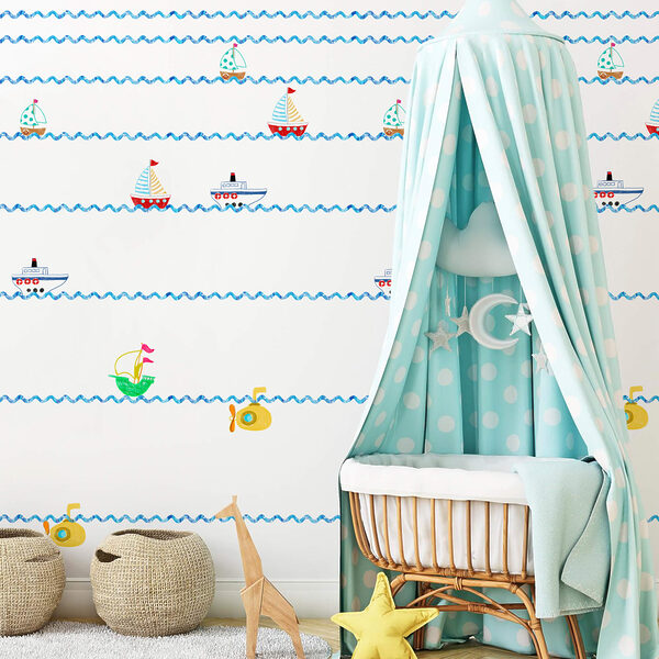 Wall murals Pattern of boats and submarine (SKU: t00531) Wall murals Wall murals Pattern of boats and submarine (SKU: t00531)