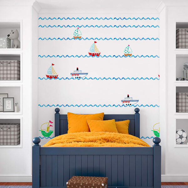 Pattern of boats and submarine