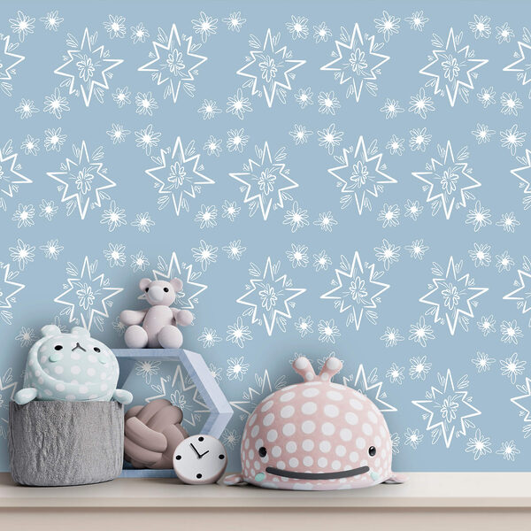 Wall murals Blue background with white stars (SKU: t00454) Wall murals Wall murals Blue background with white stars (SKU: t00454)