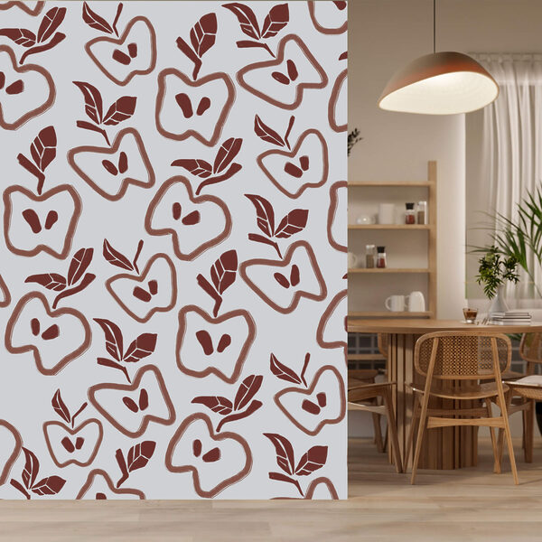 Wall murals Pattern of apples and leaves (SKU: t00458) Wall murals Wall murals Pattern of apples and leaves (SKU: t00458)
