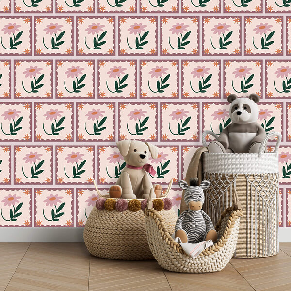 Pattern of flowers and leaves