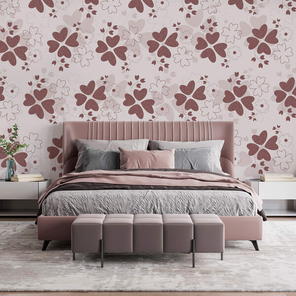 Pattern of flowers and leaves