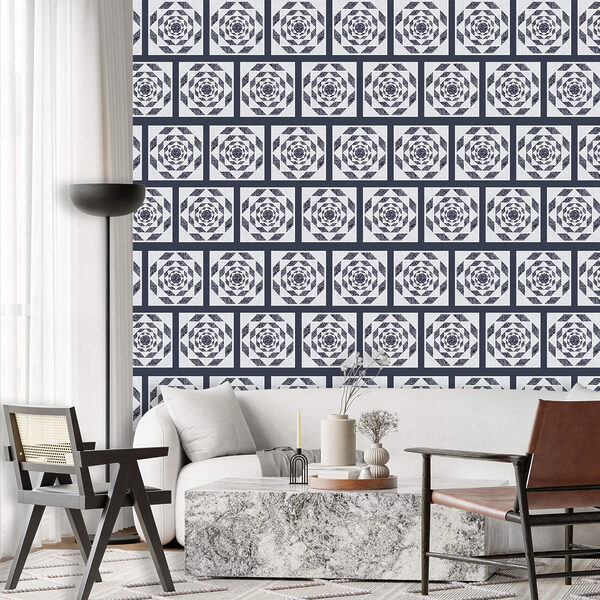 Wall murals Pattern of squares and a pattern of a flower (SKU: t00480) Wall murals Wall murals Pattern of squares and a pattern of a flower (SKU: t00480)