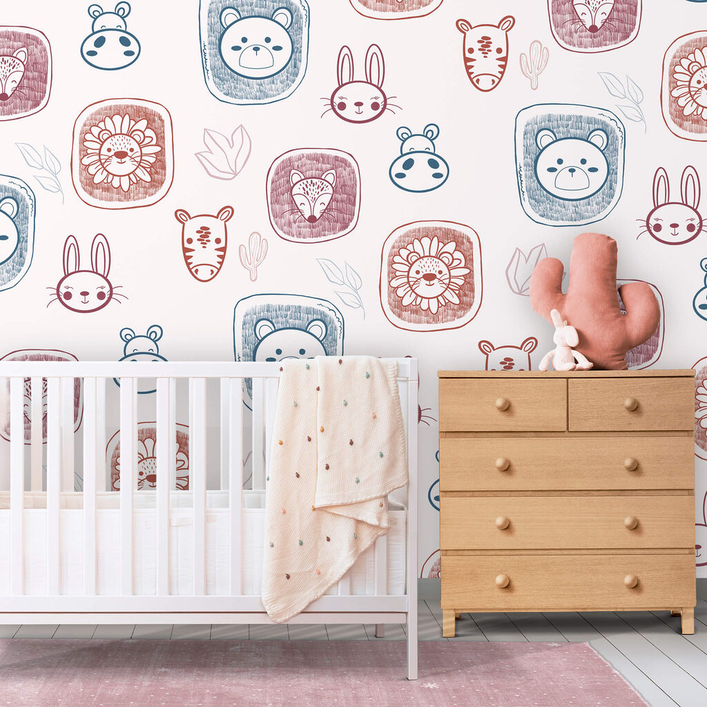 Pattern of animals on a white background