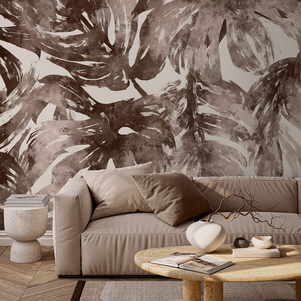 - Abstract foliage in earthy tones