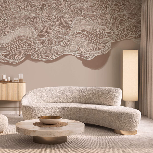 Brown and white wavy pattern