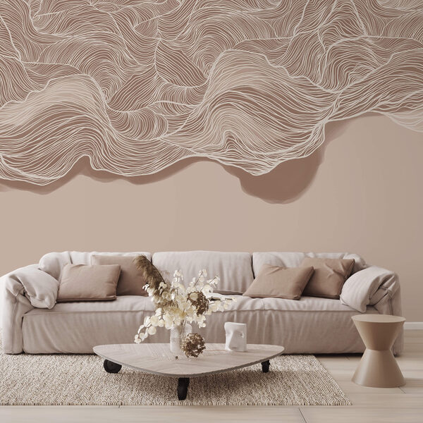 Brown and white wavy pattern