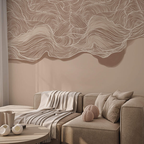 Brown and white wavy pattern