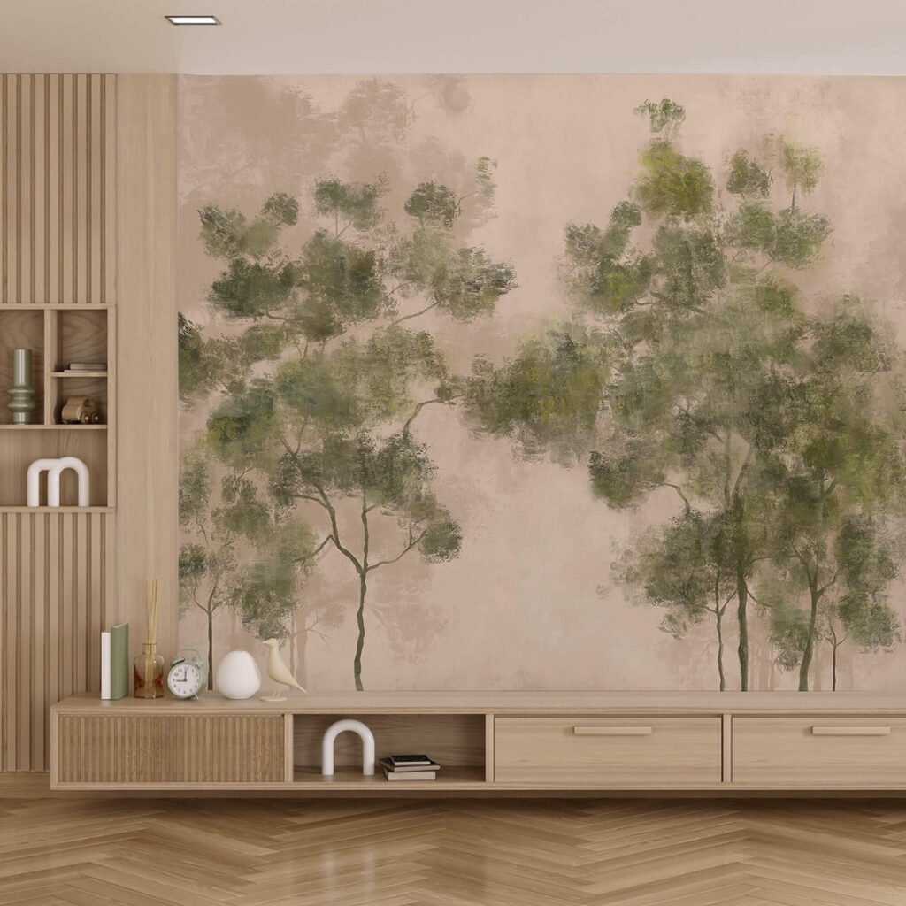 Group of trees with green leaves