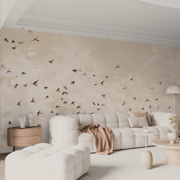 Flock of birds in the sky