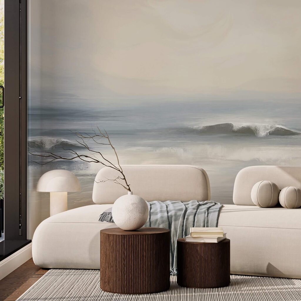 Waves crashing on a beach