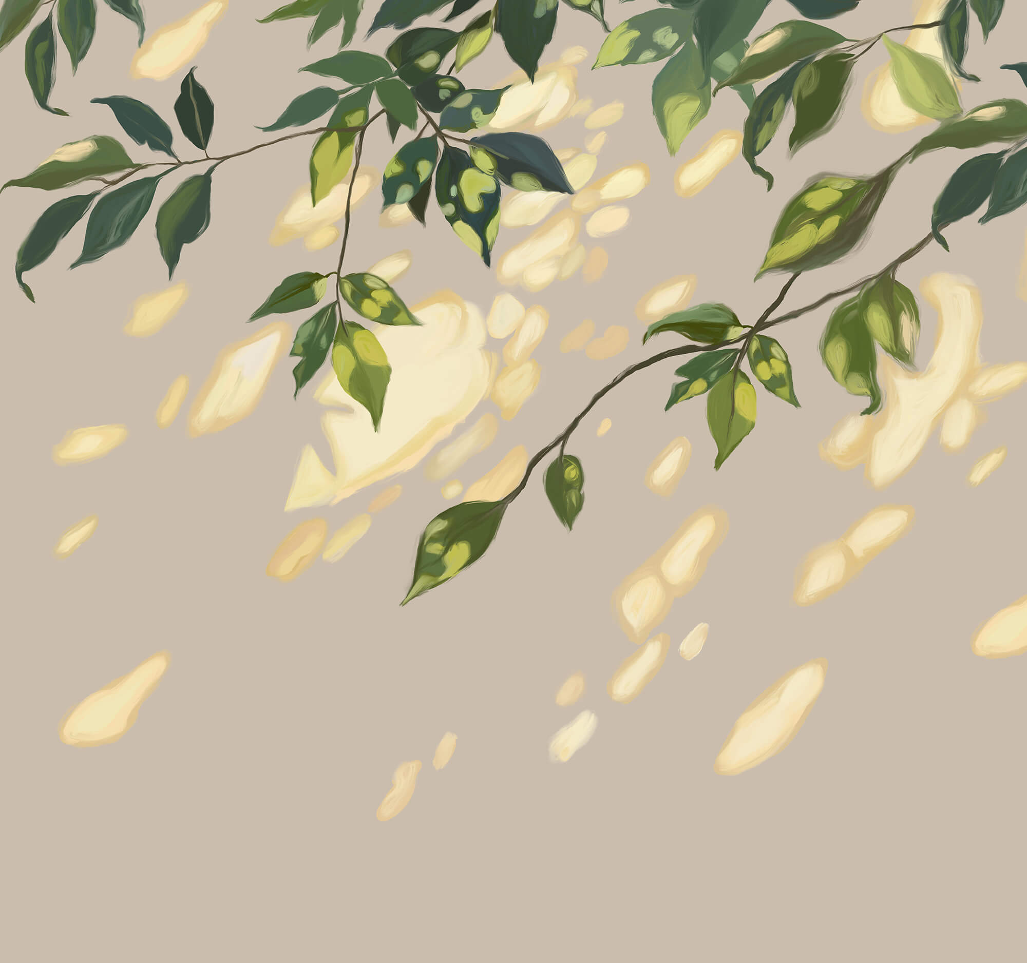 Branch with leaves on it Branch with leaves on it