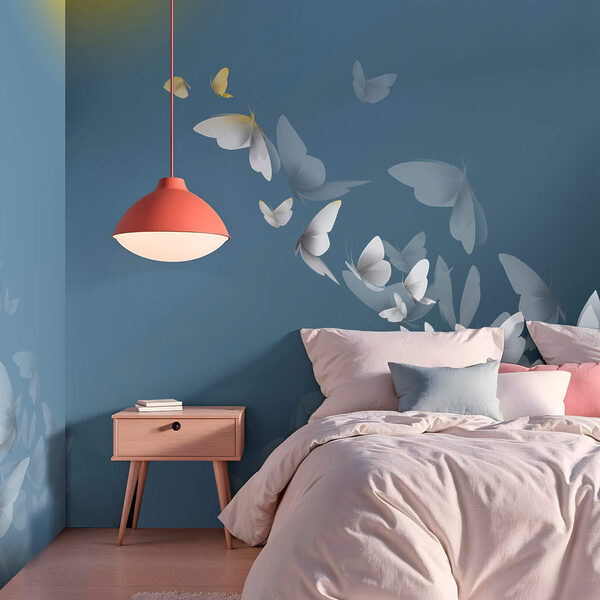 Group of butterflies flying in the sky