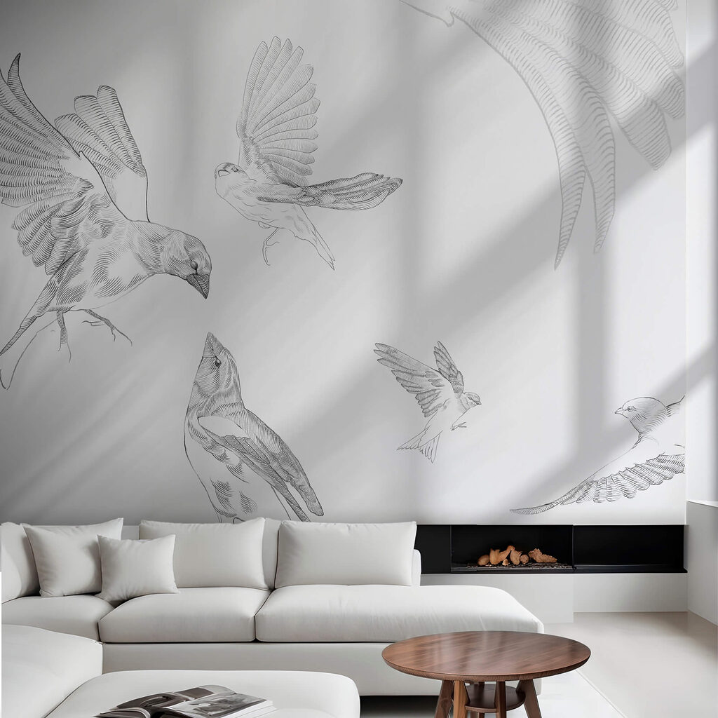 Group of birds with wings