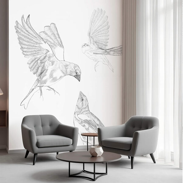 Group of birds with wings