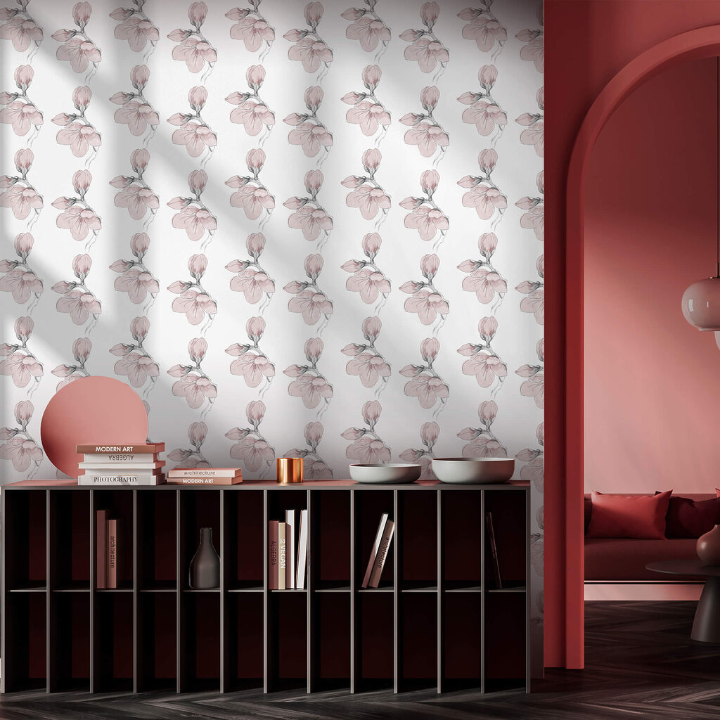 Pattern of flowers on a white background