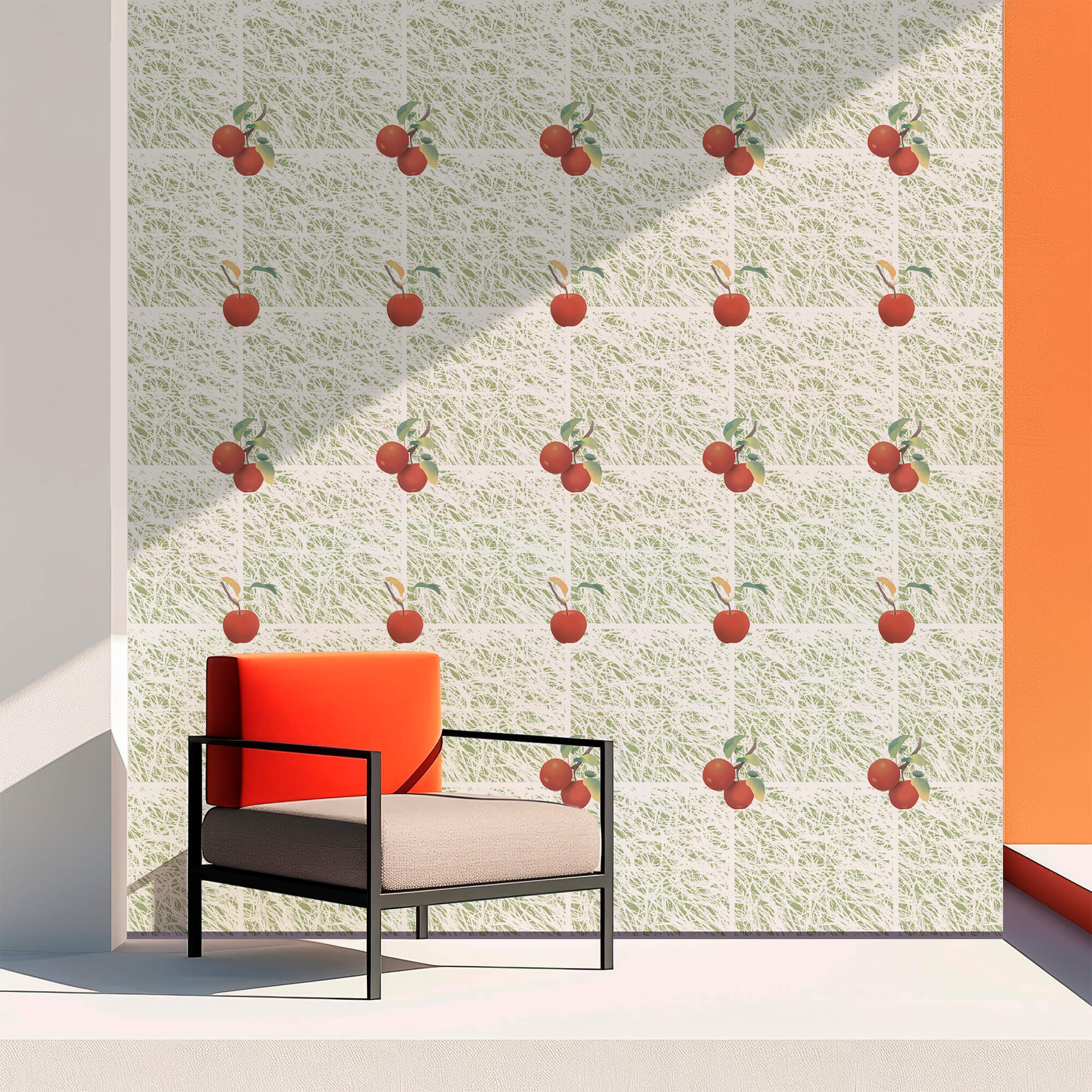 Pattern of red apples