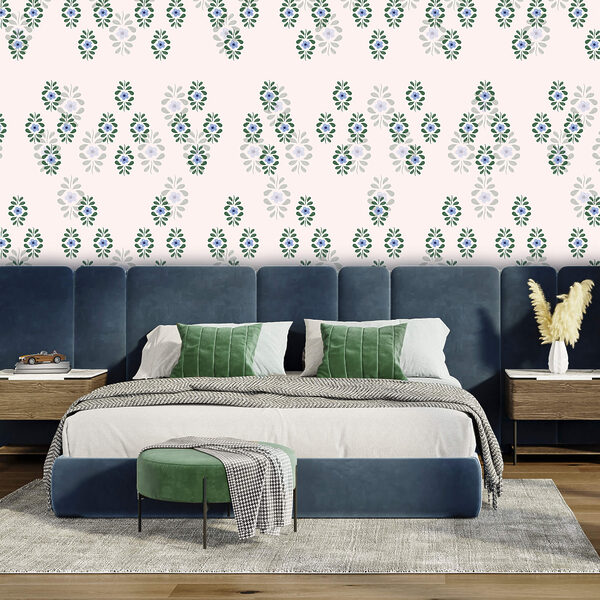 Pattern of blue flowers