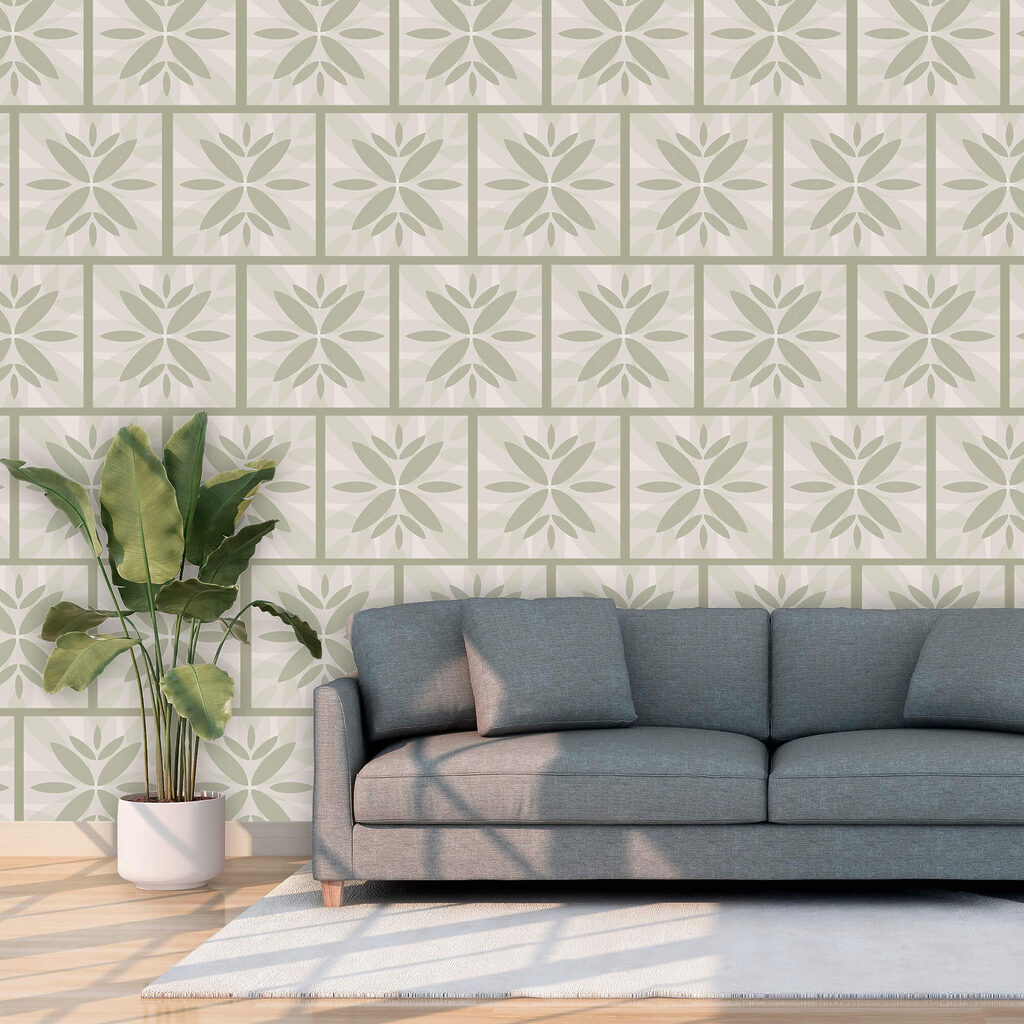 Pattern of flowers on a wall