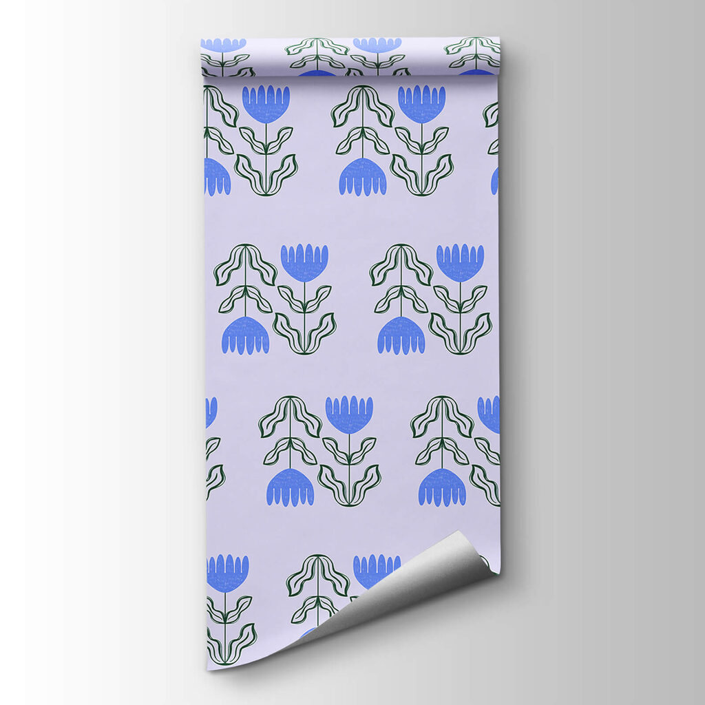 Pattern of flowers and leaves