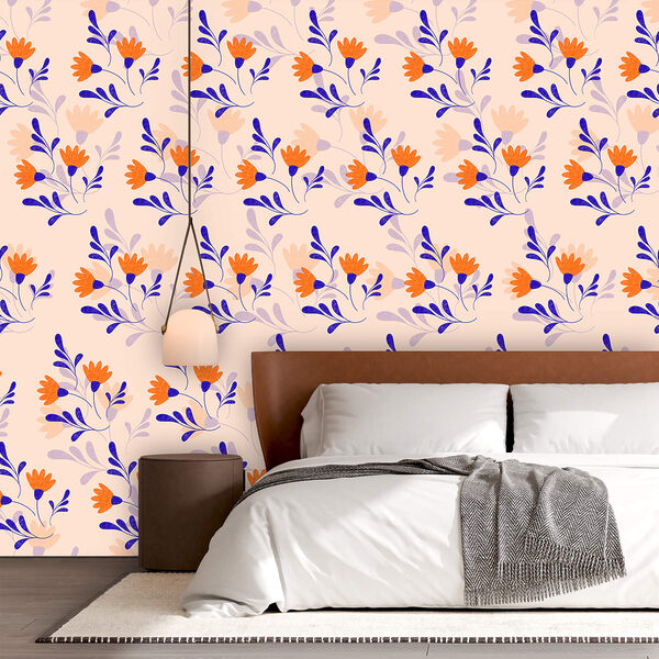 Pattern of flowers and leaves