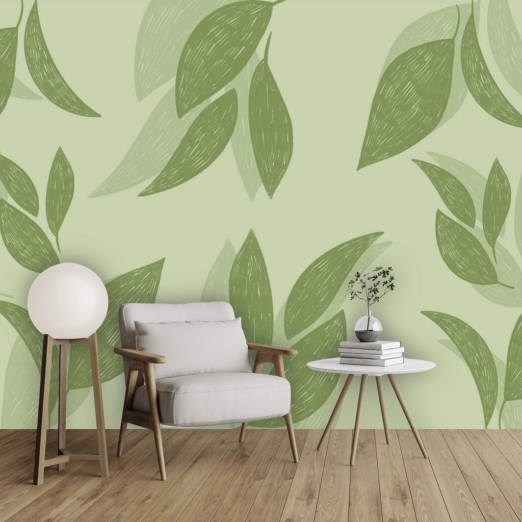 Pattern of green leaves