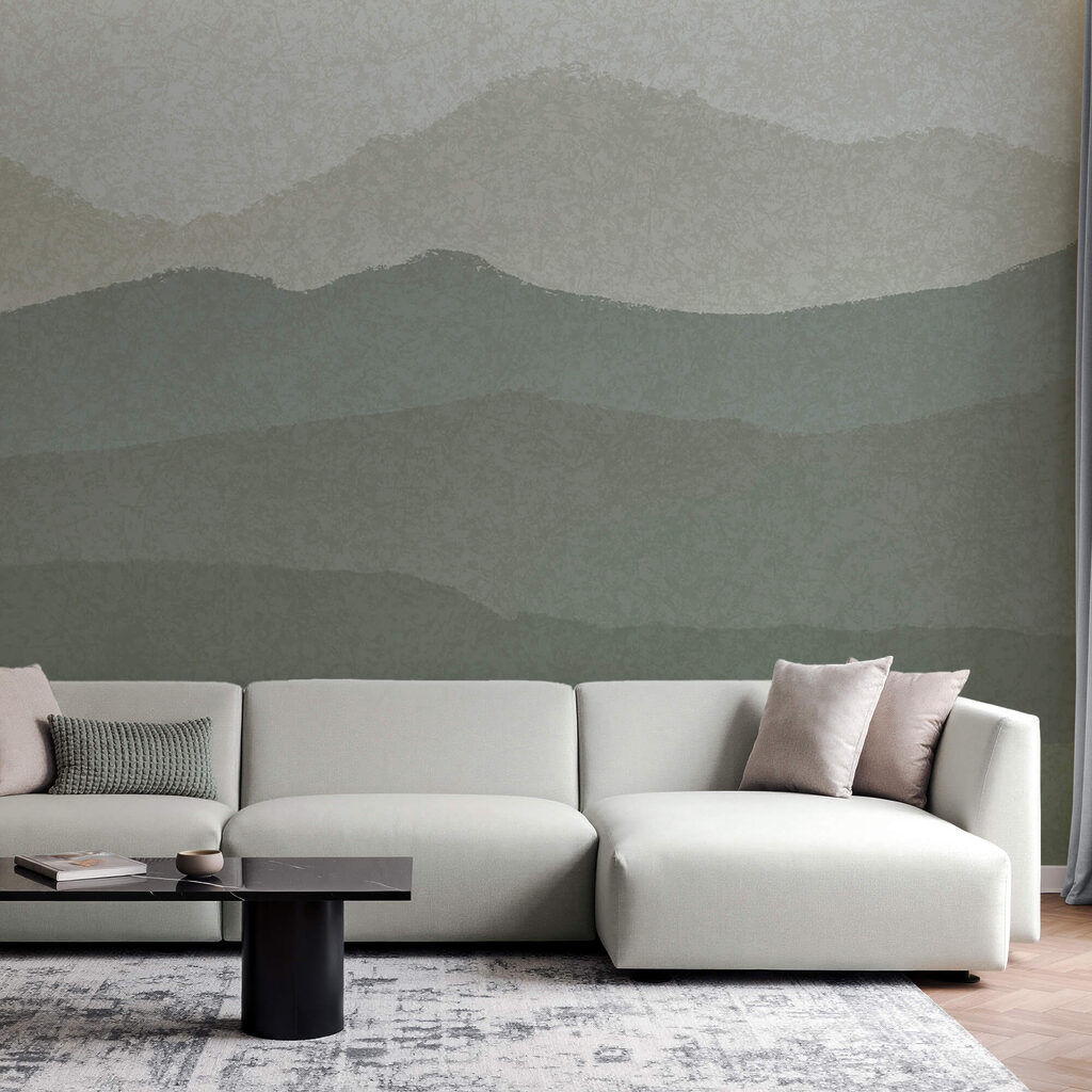 Landscape of mountains and fog