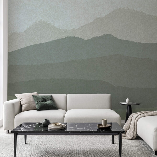 Landscape of mountains and fog