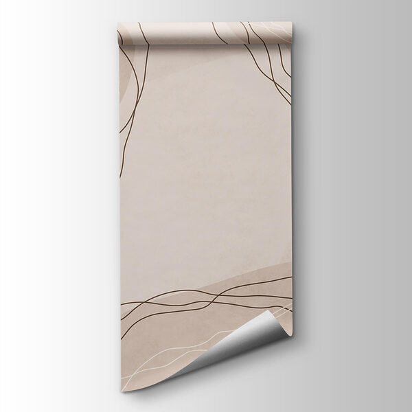 White and brown lines on a beige background