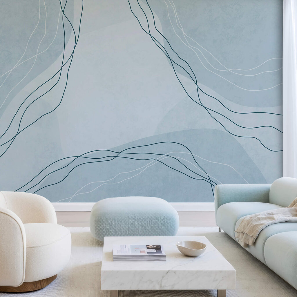 Blue and white background with lines