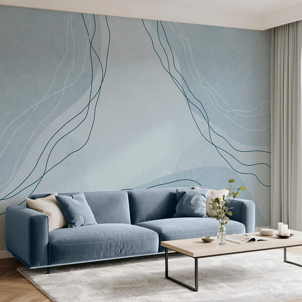 Blue and white background with lines